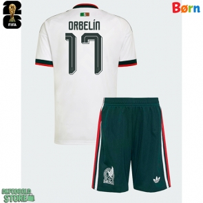 Mexico Orbelin Pineda #17 Replika Babytøj Udebanesæt Børn VM 2026 Kortærmet (+ Korte bukser)